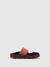 Round Toe Mules CANU NAVY/RED